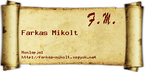 Farkas Mikolt névjegykártya